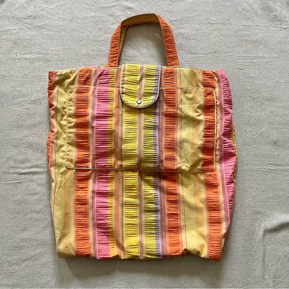 Vintage Striped Convertible Tote Bag